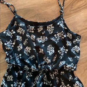Women’s black floral Capri romper size S